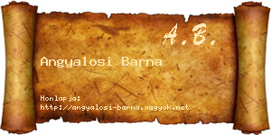 Angyalosi Barna névjegykártya