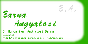 barna angyalosi business card